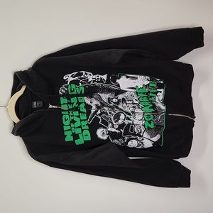 Size large night of the living dreads black full zip hoodie F36